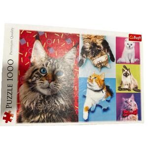 Trefl Red 1000 Pc Jigsaw Puzzle - Happy cats Free Shipping P8 Made In Europe